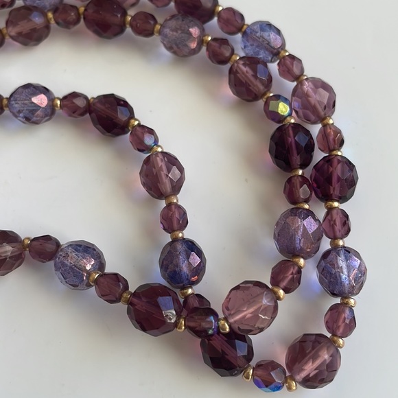 Joan Rivers Set of 2 Purple Crystal Bead Necklaces & Enhancer - Picture 6 of 12
